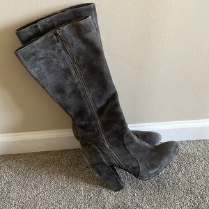 Steve Madden Joan Grey Suede Knee High Boots Size 8.5